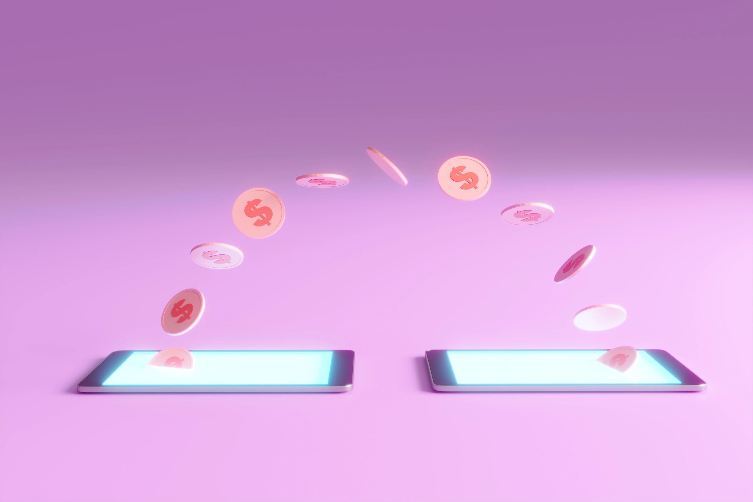 Mobile banking transfer concept
