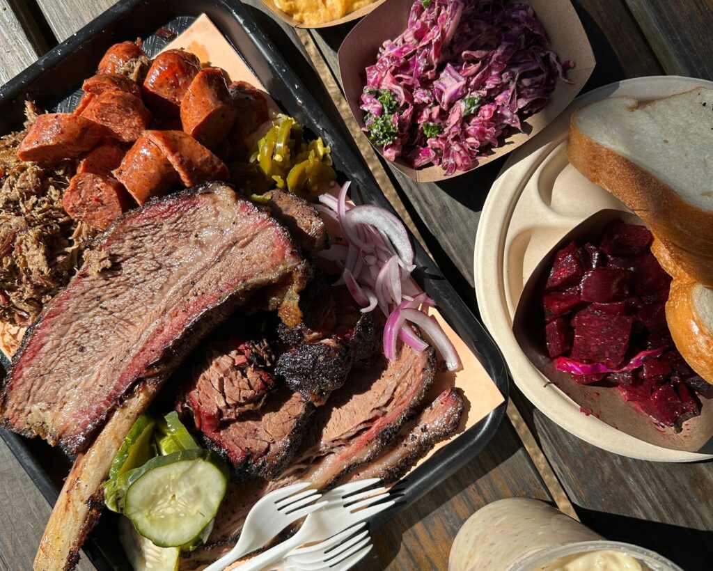 Texas BBQ Plate (Overhead View)